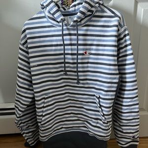 Champion Reverse Weave Striped Oversized Hoodie size medium